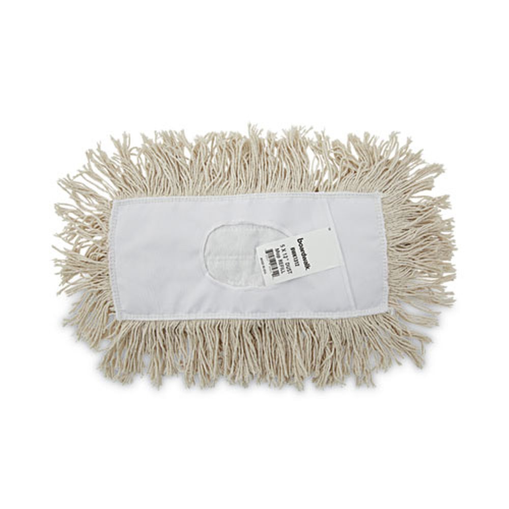 Boardwalk 12 in. x 5 in. Cotton Dust Mop Head - White