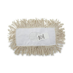 Boardwalk 12 in. x 5 in. Cotton Dust Mop Head - White