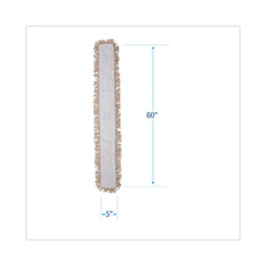 Boardwalk 60 in. x 5 in. Hygrade Cotton Industrial Dust Mop Head - White