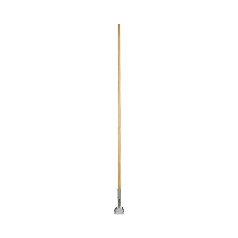 Boardwalk 1 in. x 60 in. Lacquered Wood Swivel Head Clip-On Dust Mop Handle - Natural
