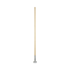 Boardwalk 1 in. x 60 in. Lacquered Wood Swivel Head Clip-On Dust Mop Handle - Natural