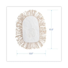 Boardwalk 17.5 in. x 13.5 in. Cotton Wedge Dust Mop Head - White