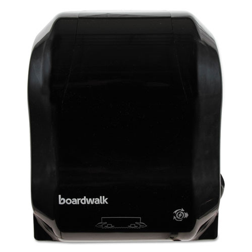Boardwalk 13.25 in. x 10.25 in. x 16.25 in. Hands Free Mechanical Towel Dispenser - Black