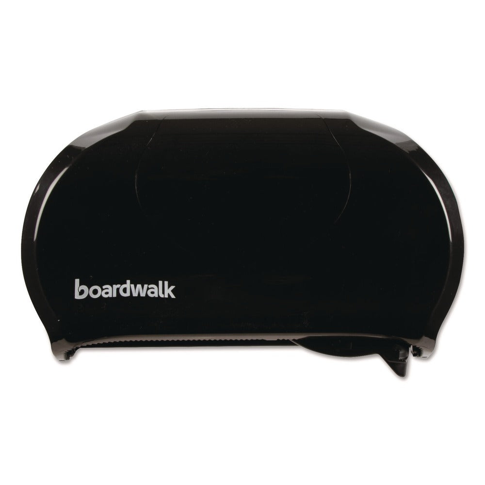 Boardwalk 13 in. x 6.75 in. x 8.75 in. Standard Twin Toilet Tissue Dispenser - Black
