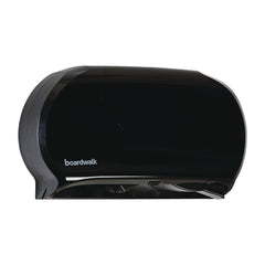 Boardwalk 20.25 in. x 6 in. x 12.25 in. Jumbo Twin Toilet Tissue Dispenser - Black