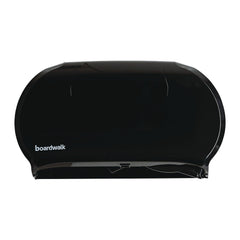 Boardwalk 20.25 in. x 6 in. x 12.25 in. Jumbo Twin Toilet Tissue Dispenser - Black