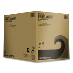 Boardwalk BWK1616NAPW 1-Ply 16 in. x 16 in. Dinner Napkins - White (250/Pack, 12 Packs/Carton)