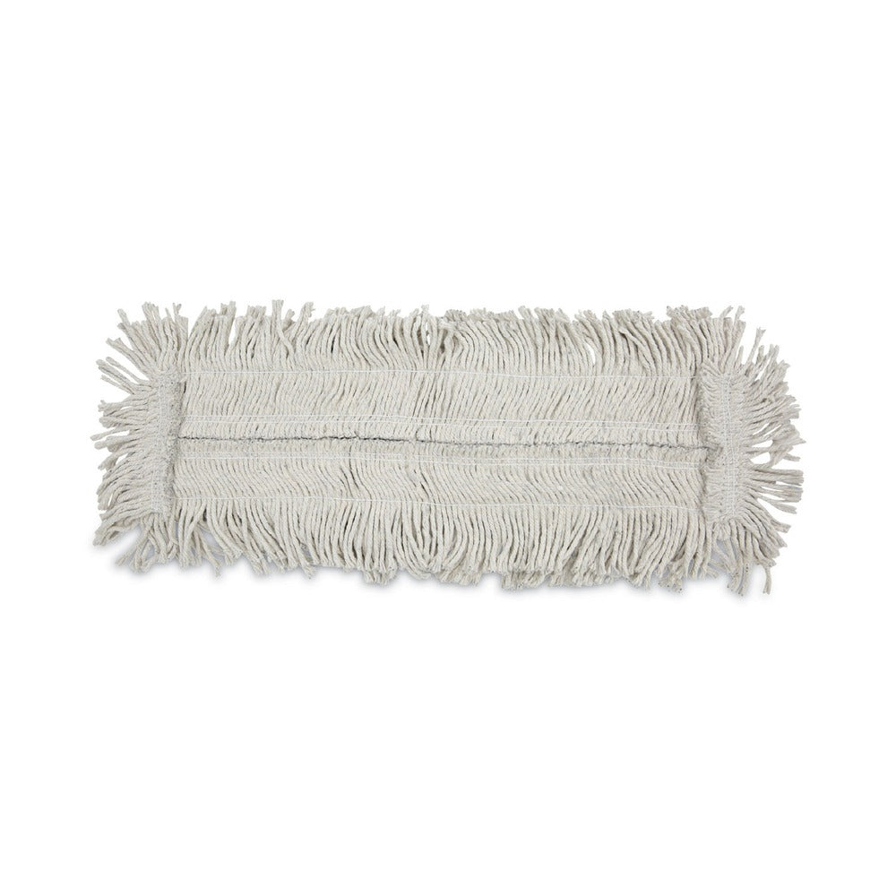 Boardwalk 24 in. x 5 in. Disposable Cotton/Synthetic Cut End Dust Mop Head - White