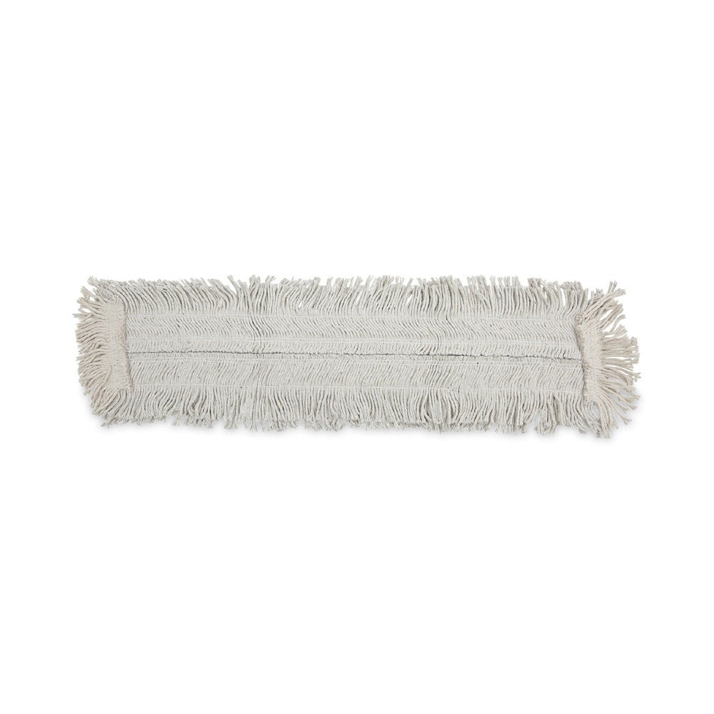 Boardwalk 36 in. x 5 in. Disposable Cotton/Synthetic Dust Mop Head with Sewn Center Fringe - White