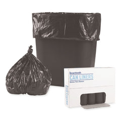 Boardwalk 4 Gallon 0.35 mil 17 in. x 17 in. Perforated Roll Low-Density Waste Can Liners - Black (50 Bags/Roll, 20 Rolls/Carton)