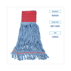 Boardwalk Pro Loop Web/Tailband Mop Head - Large, Blue (1-Dozen)