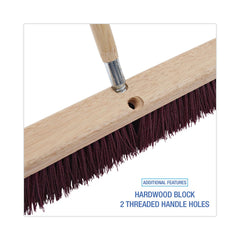 Boardwalk 3 in. Maroon Heavy-Duty Polypropylene Bristles 18 in. Brush Floor Brush Head