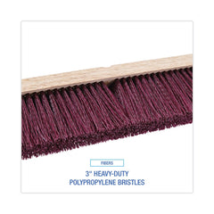 Boardwalk 3 in. Maroon Heavy-Duty Polypropylene Bristles 18 in. Brush Floor Brush Head
