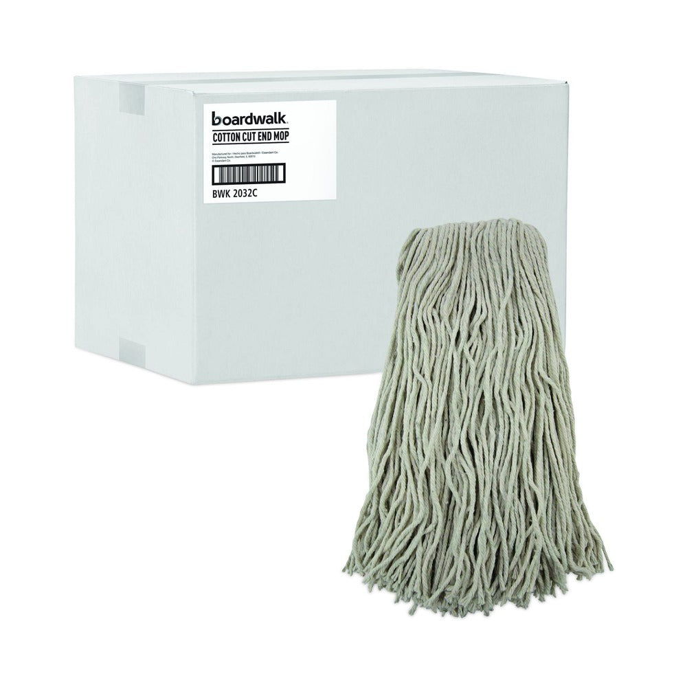 Boardwalk BWK2032CCT #32 Cut-End Cotton Wet Mop Head - White (12/Carton)
