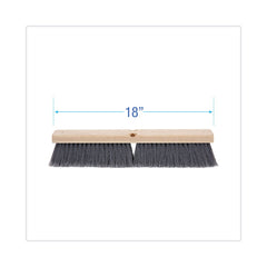 Boardwalk 3 in. Gray Flagged Polypropylene Bristles 18 in. Brush Floor Brush Head