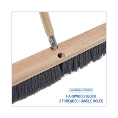 Boardwalk 3 in. Gray Flagged Polypropylene Bristles 18 in. Brush Floor Brush Head