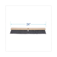 Boardwalk 3 in. Gray Flagged Polypropylene Bristles 24 in. Brush Floor Brush Head