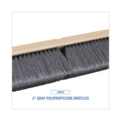 Boardwalk 3 in. Gray Flagged Polypropylene Bristles 24 in. Brush Floor Brush Head