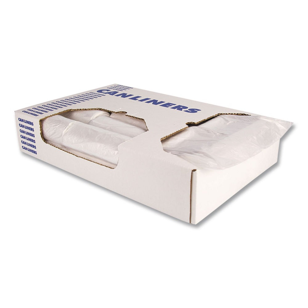 Boardwalk 10 Gallon 8 mic 24 in. x 24 in. High-Density Waste Can Liners - Natural (1000/Carton)