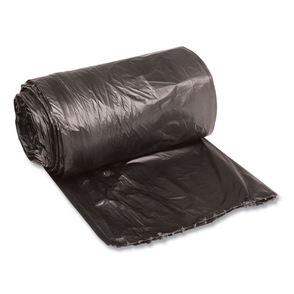 Boardwalk H4832RKKR01 16 Gallon 0.35 mil 24 in. x 32 in. Perforated Roll Low-Density Waste Can Liners - Black (50 Bags/Roll, 10 Rolls/Carton)