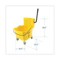Boardwalk BWK2635COMBOYEL 8.75 Gallon Pro-Pac Side-Squeeze Wringer/Bucket Combo - Yellow/Silver