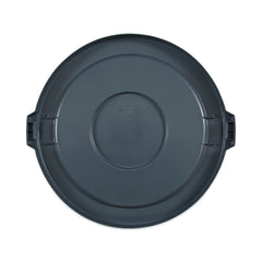 Boardwalk Plastic Round Flat-Top Lid for 32 Gallon Waste Receptacles - Gray