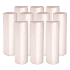 Boardwalk 33 Gallon 14 mic 33 in. x 38 in. Perforated Roll High-Density Can Liners - Natural (25 Bags/Roll, 10 Rolls/Carton)