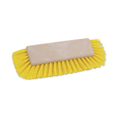 Boardwalk BWK3410 10 in. Brush Yellow Polypropylene Bristles Plastic Handle Dual-Surface Scrub Brush
