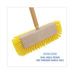 Boardwalk BWK3410 10 in. Brush Yellow Polypropylene Bristles Plastic Handle Dual-Surface Scrub Brush