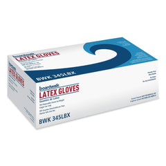 Boardwalk 4.4 mil 12 in. Long Powder-Free General-Purpose Latex Gloves - Large, Natural (100/Box)