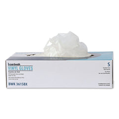 Boardwalk 3.6 mil Thick 9.5 in. Long Powder-Free Exam Vinyl Gloves - Large, Clear (100/Box, 10 Boxes/Carton)