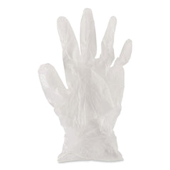 Boardwalk 3.6 mil Thick 9.5 in. Long Powder-Free Exam Vinyl Gloves - Medium, Clear (100/Box, 10 Boxes/Carton)