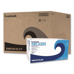 Boardwalk 2.6 mil 9.5 in. Long Powder-Free General Purpose Vinyl Gloves - Large, Clear (100/Box, 10 Boxes/Carton)
