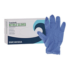 Boardwalk 380 Series 4 mil Thick 9.5 in. Long Powder-Free Disposable General-Purpose Nitrile Gloves - Small, Blue (1000/Carton)