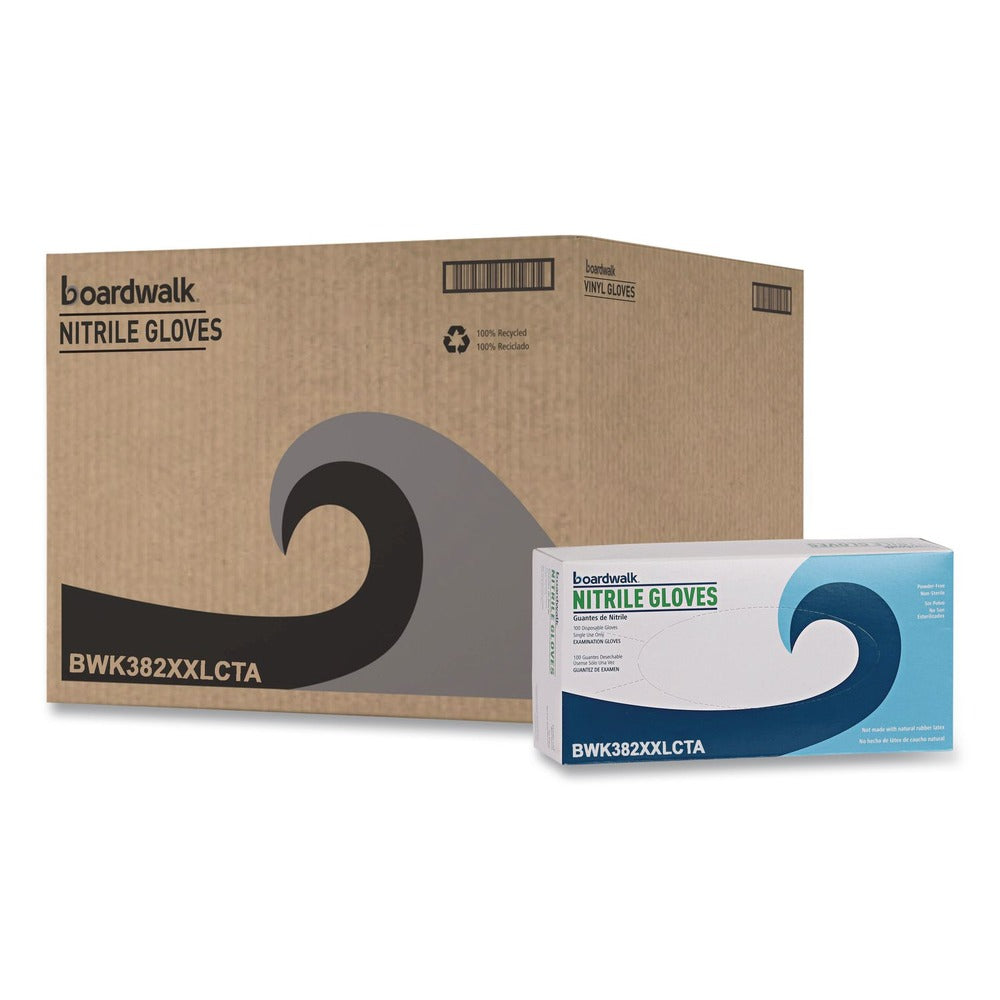 Boardwalk 9.5 in. 5 mil Disposable Examination Nitrile Gloves - XX-Large/Blue (1000/Carton)