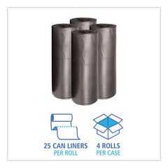 Boardwalk 38 in. x 58 in. 60 gal. 0.65 mil Low-Density Can Liners - Black (100/Carton)