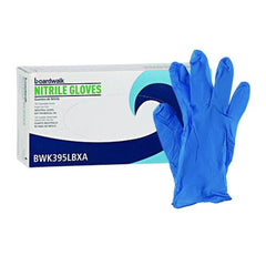 Boardwalk 395LCTA 395 Series 5 mil Thick 9.5 in. Long Powder-Free Disposable General-Purpose Nitrile Gloves - Large, Blue (1000/Carton)
