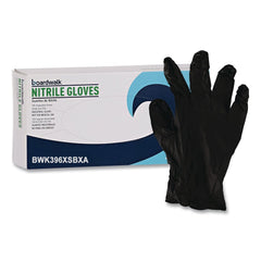 Boardwalk 396 Series 9.5 in. 4.4 mil Disposable General-Purpose Nitrile Gloves - X-Small/Black (1000/Carton)