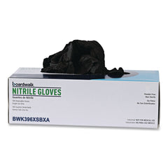 Boardwalk 396 Series 9.5 in. 4.4 mil Disposable General-Purpose Nitrile Gloves - X-Small/Black (1000/Carton)