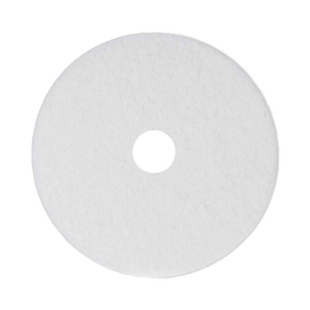 Boardwalk 14 in. Diameter Polishing Floor Pads - White (5/Carton)