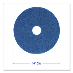 Boardwalk 16 in. Diameter Scrubbing Floor Pads - Blue (5/Carton)