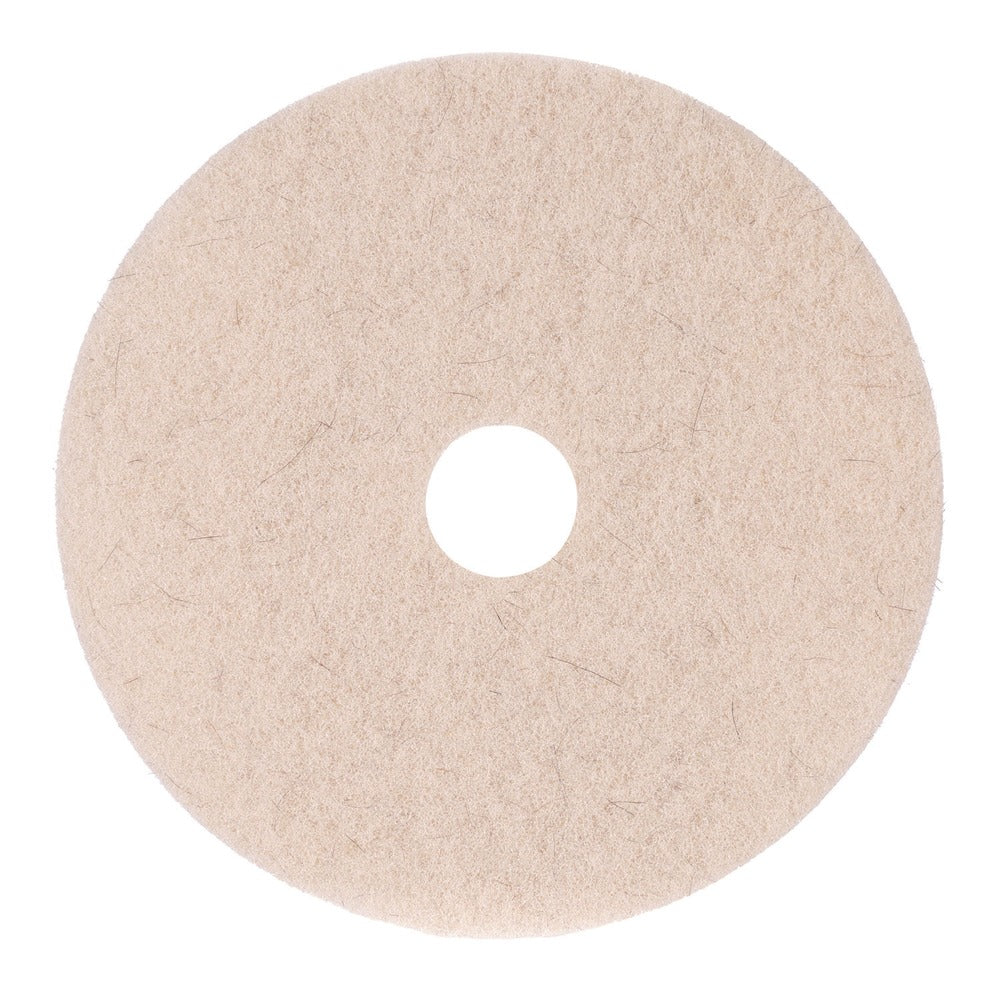 Boardwalk BWK4017NHE 17 in. Diameter Natural Hog Hair Burnishing Floor Pads - Tan (5/Carton)