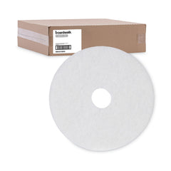 Boardwalk 18 in. Diameter Polishing Floor Pads - White (5/Carton)