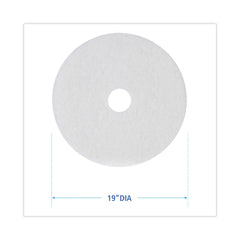 Boardwalk BWK4019WHI 19 in. Diameter Polishing Floor Pads - White (5/Carton)