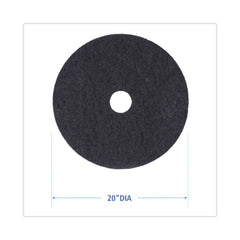 Boardwalk BWK4020BLA 20 in. Diameter Stripping Floor Pads - Black (5/Carton)