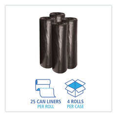 Boardwalk 40 in. x 46 in. 45 gal. 0.6 mil Low-Density Waste Can Liners - Black (100/Carton)