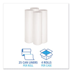 Boardwalk H8647HWKR01 43 in. x 47 in. 56 gal. 0.6 mil Low-Density Waste Can Liners - White (100/Carton)