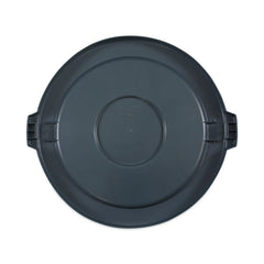 Boardwalk Flat-Top Round Lids for 44 Gallon Waste Receptacles - Gray