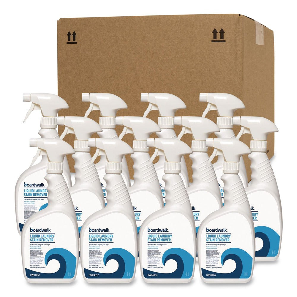 Boardwalk 32 oz Liquid Laundry Stain Remover - Fresh and Clean Scent (6/Carton)