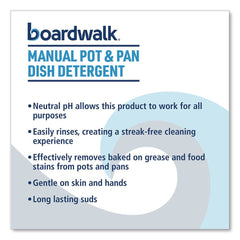 Boardwalk BWK4857 1 Gallon Manual Pot and Pan Dish Detergent - Fresh Breeze Scent (4/Carton)